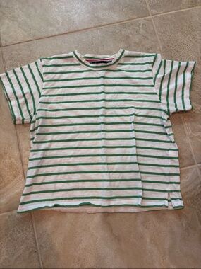 AYR Sno Cone Tee green and white strip size small